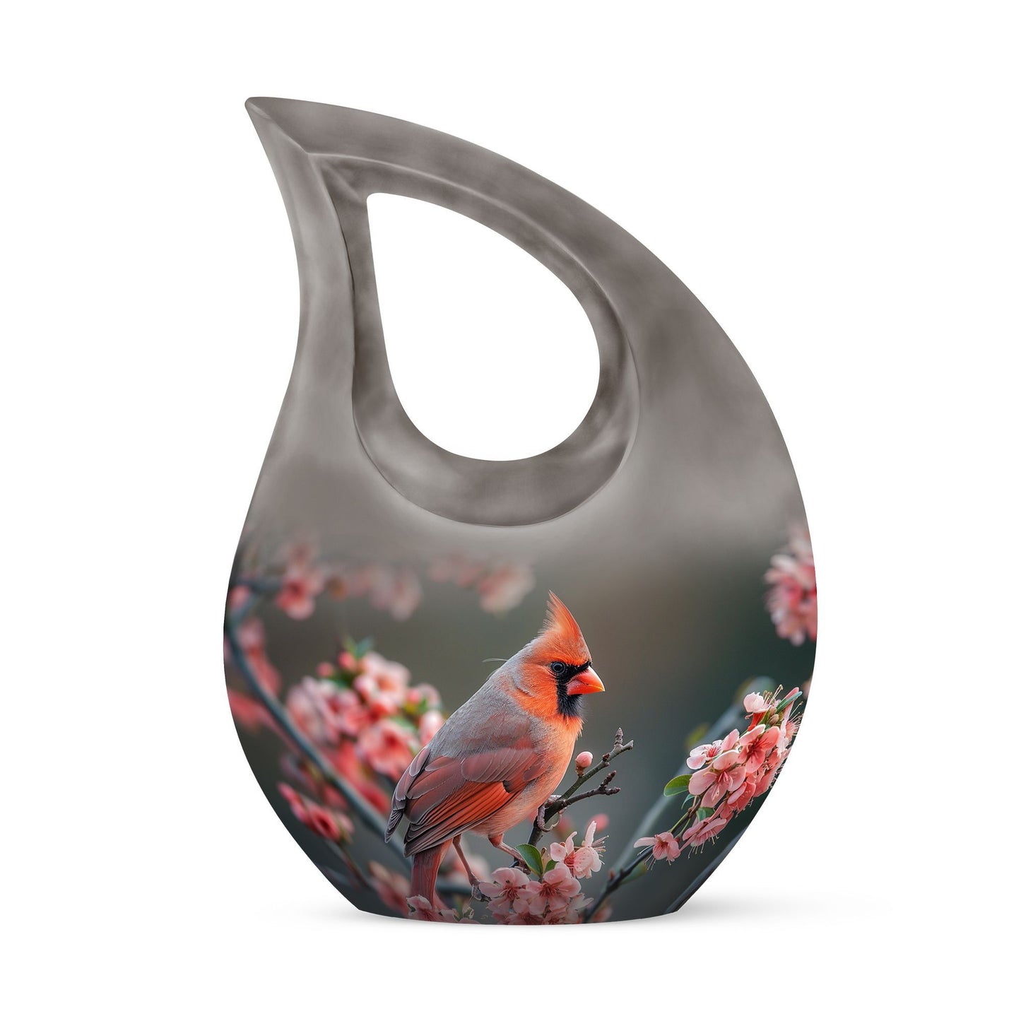 Affordable 10 Inch Cardinal Bird Urn with Cross Drop Design
