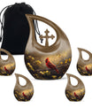 Cross Drop Cardinal Bird design on Large Cremation Urn,