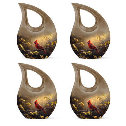 Cross Drop Cardinal Bird design on Large Cremation Urn,