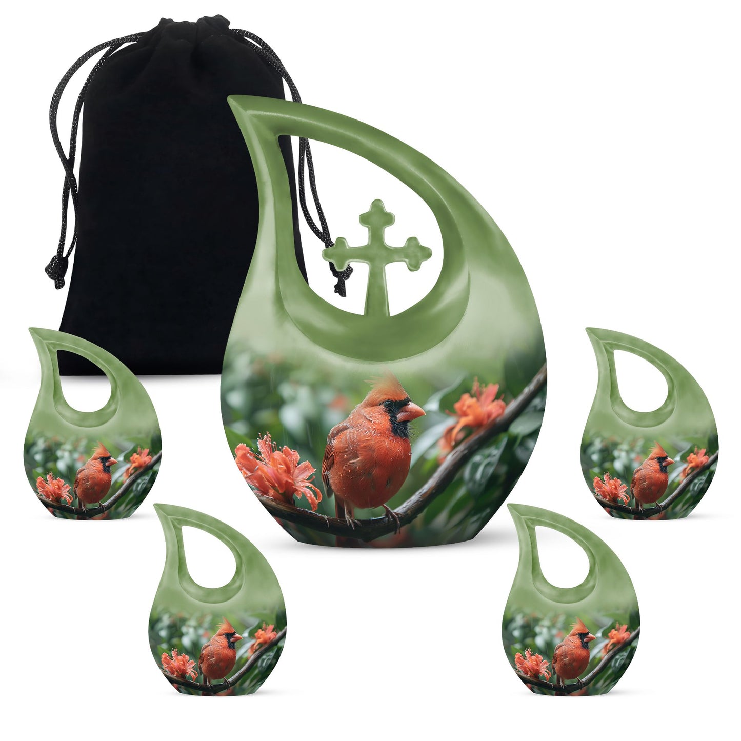 Cardinal Bird urn