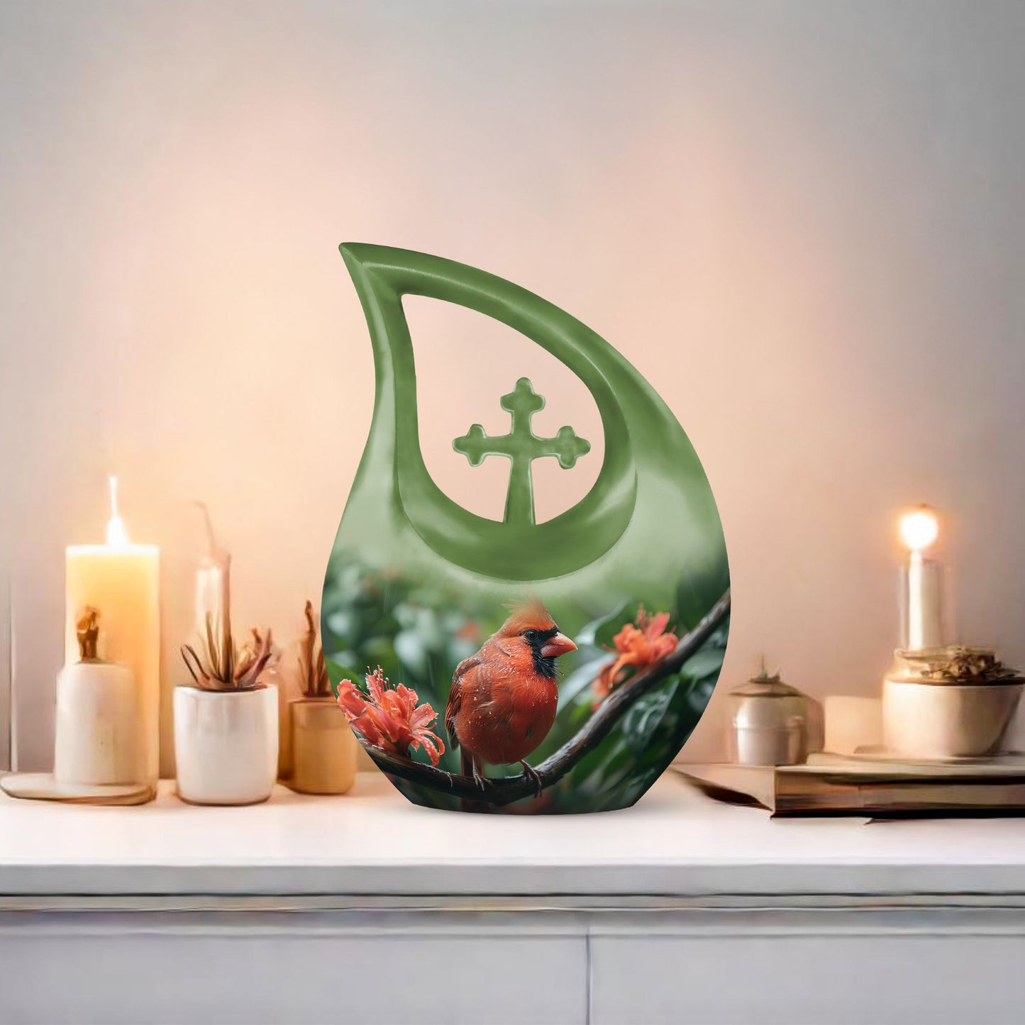 Cardinal Bird urn