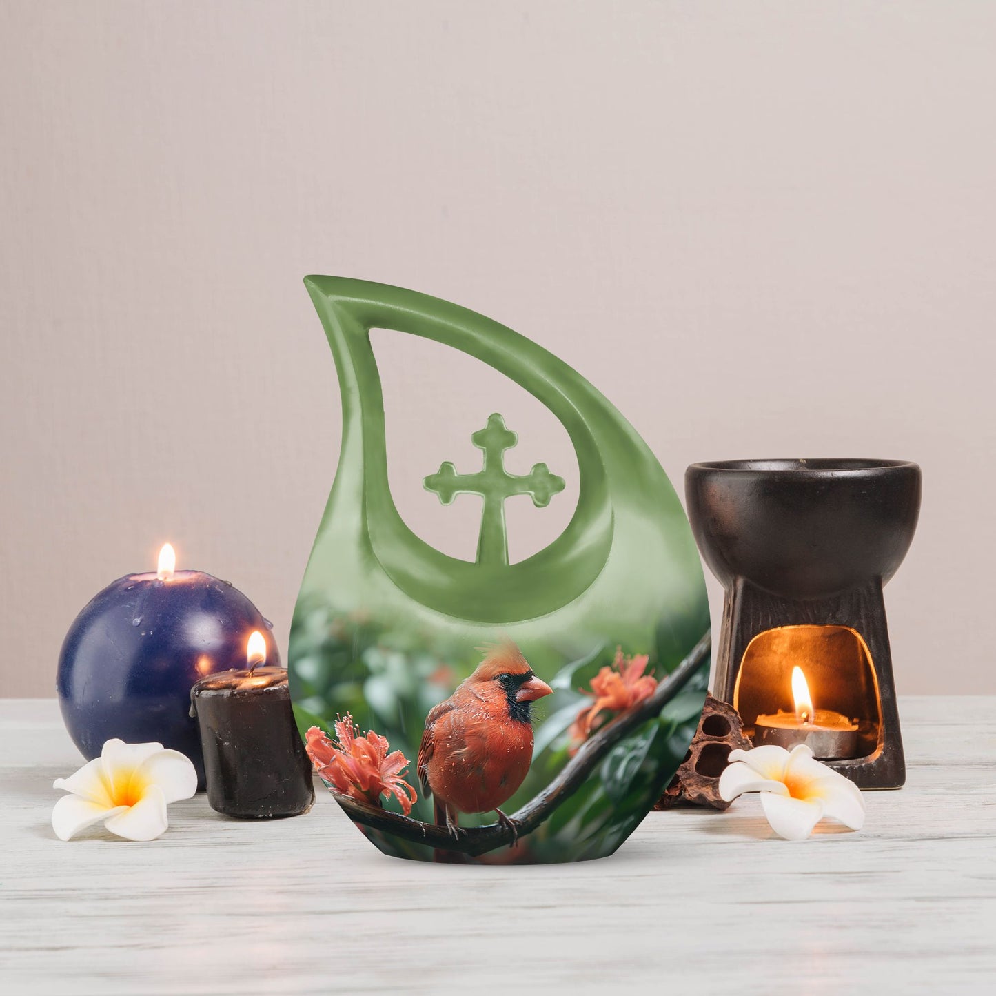 Cardinal Bird urn