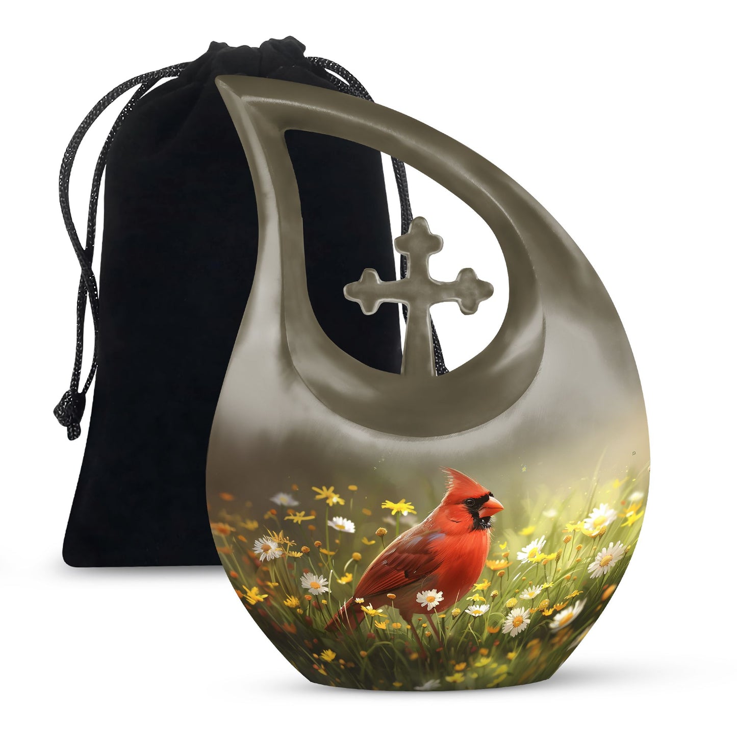 Cardinal Bird Urn