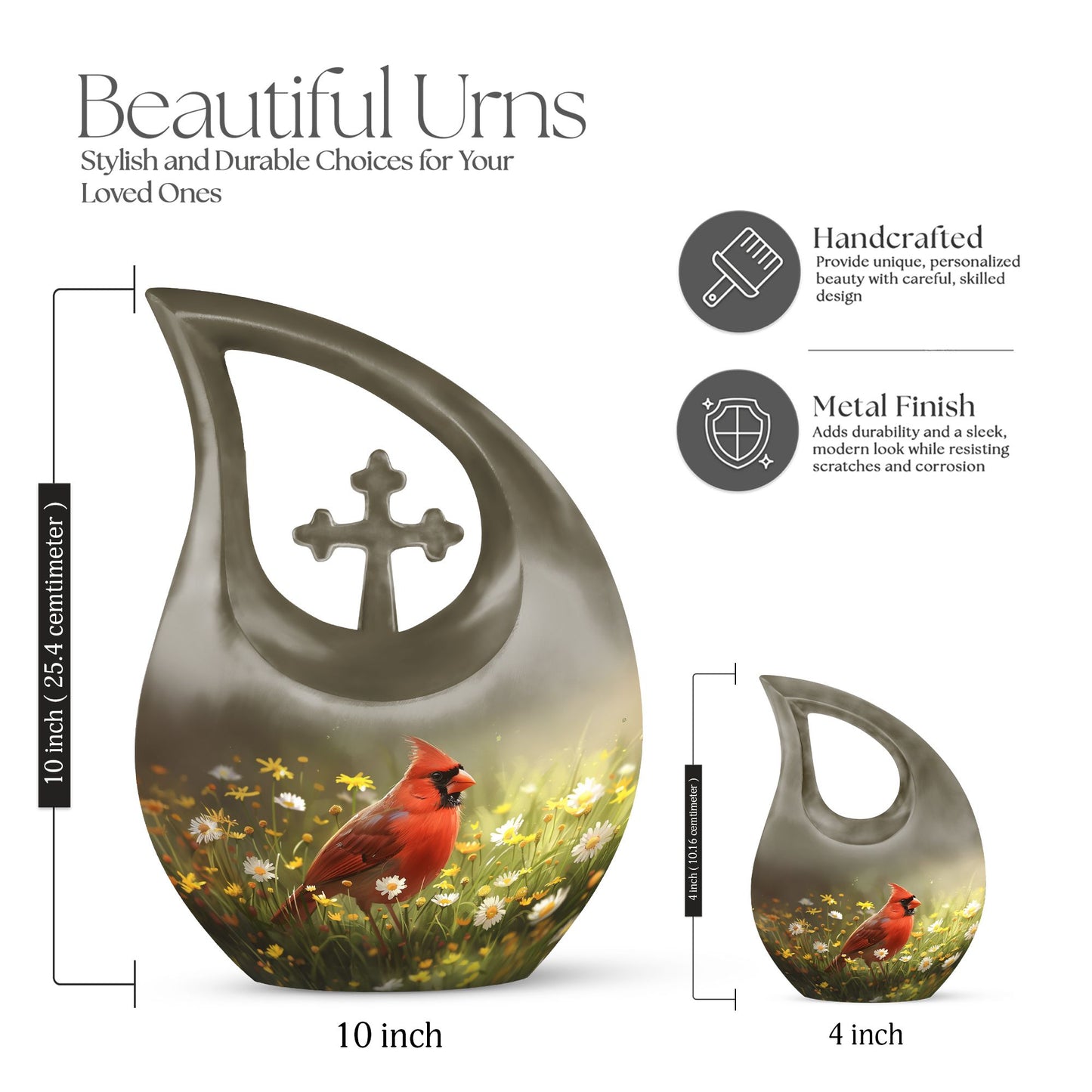 Cardinal Bird Urn