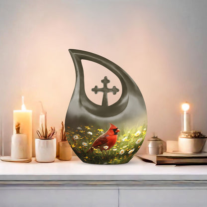 Cardinal Bird Urn