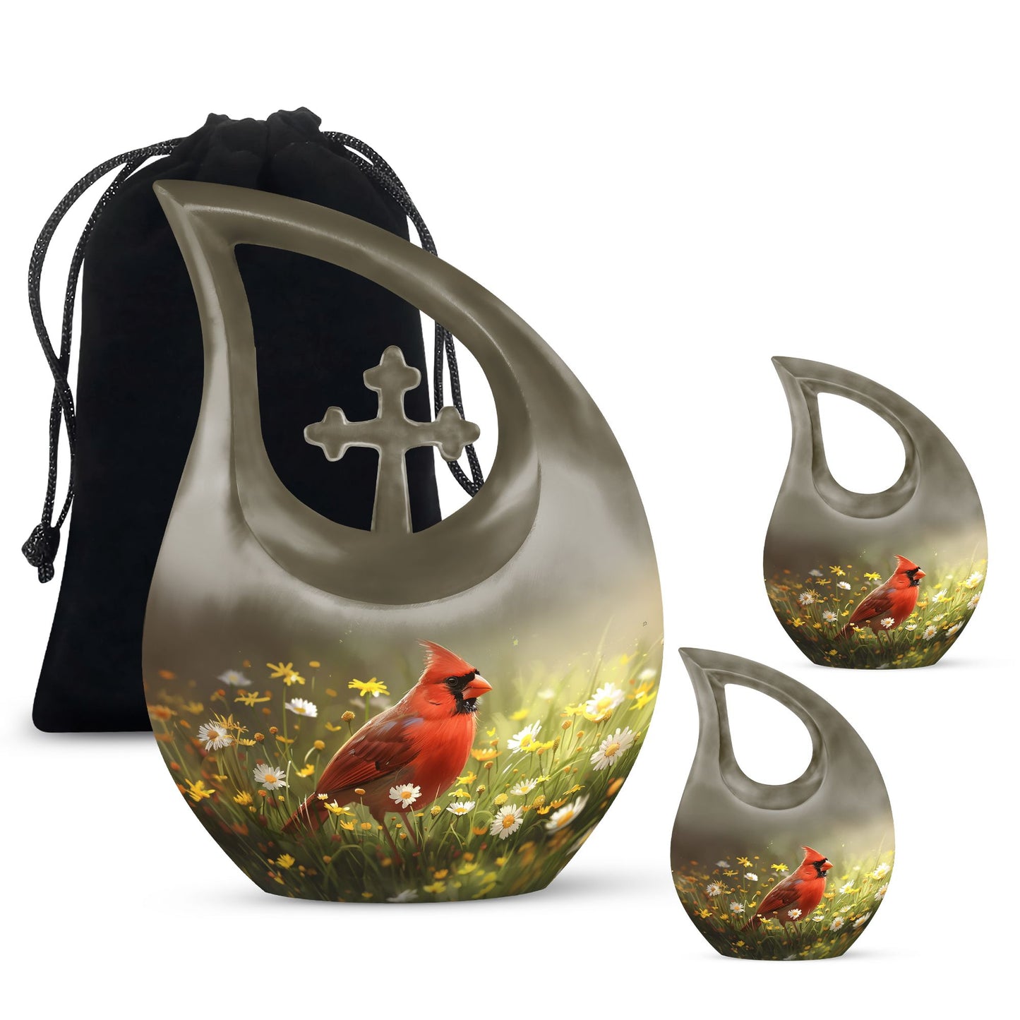 Cardinal Bird Urn