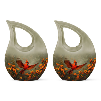 Cardinal Bird themed Cross Drop Large Urn