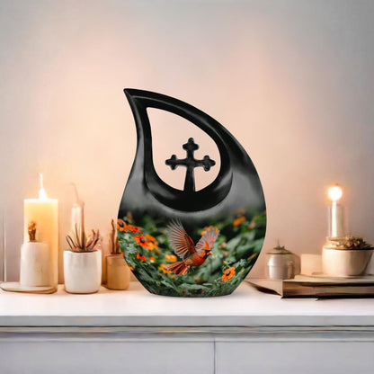 Cardinal Bird Themed Large Urn