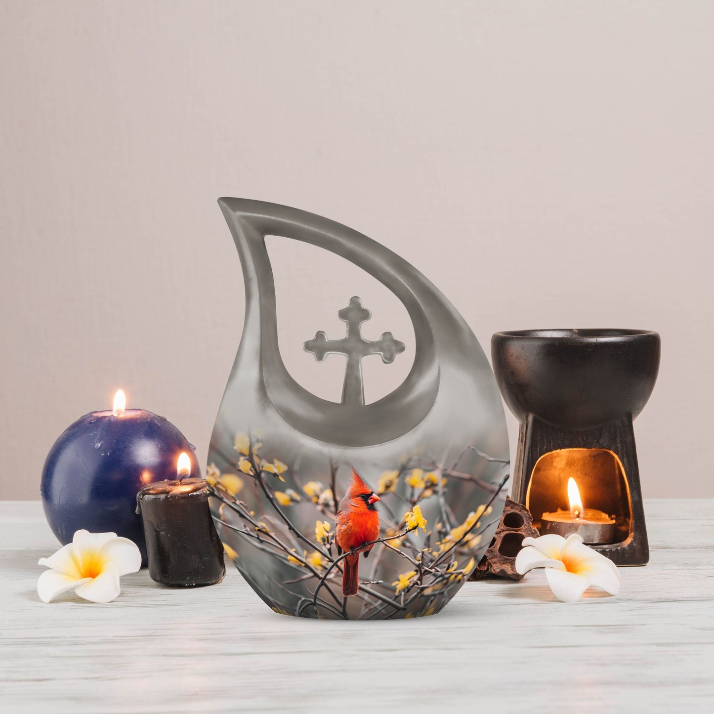 Cardinal Bird Urn