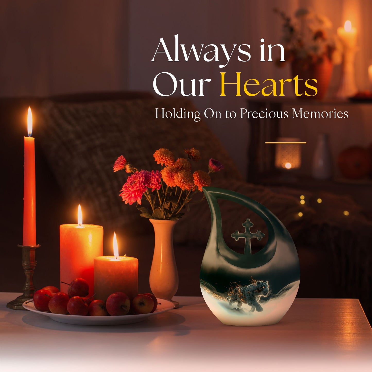 Tiger themed Memorial Urn 