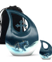 Tiger Theme Large Urn With 1 Keepsake Urn