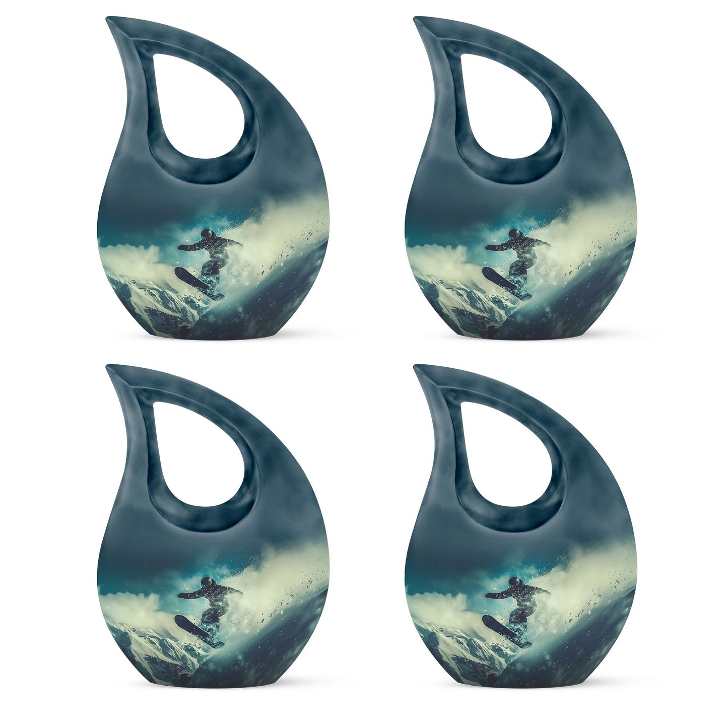 Snowboarding Theme 3 Inch Keepsake Pack of 4