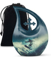 Snowboarding Theme Large Urn 10 Inch