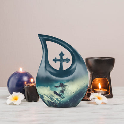 10-inch Snowboarding Urn
