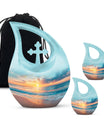 Sunset Beach Theme Large Urn With 2 Keepsake Urn