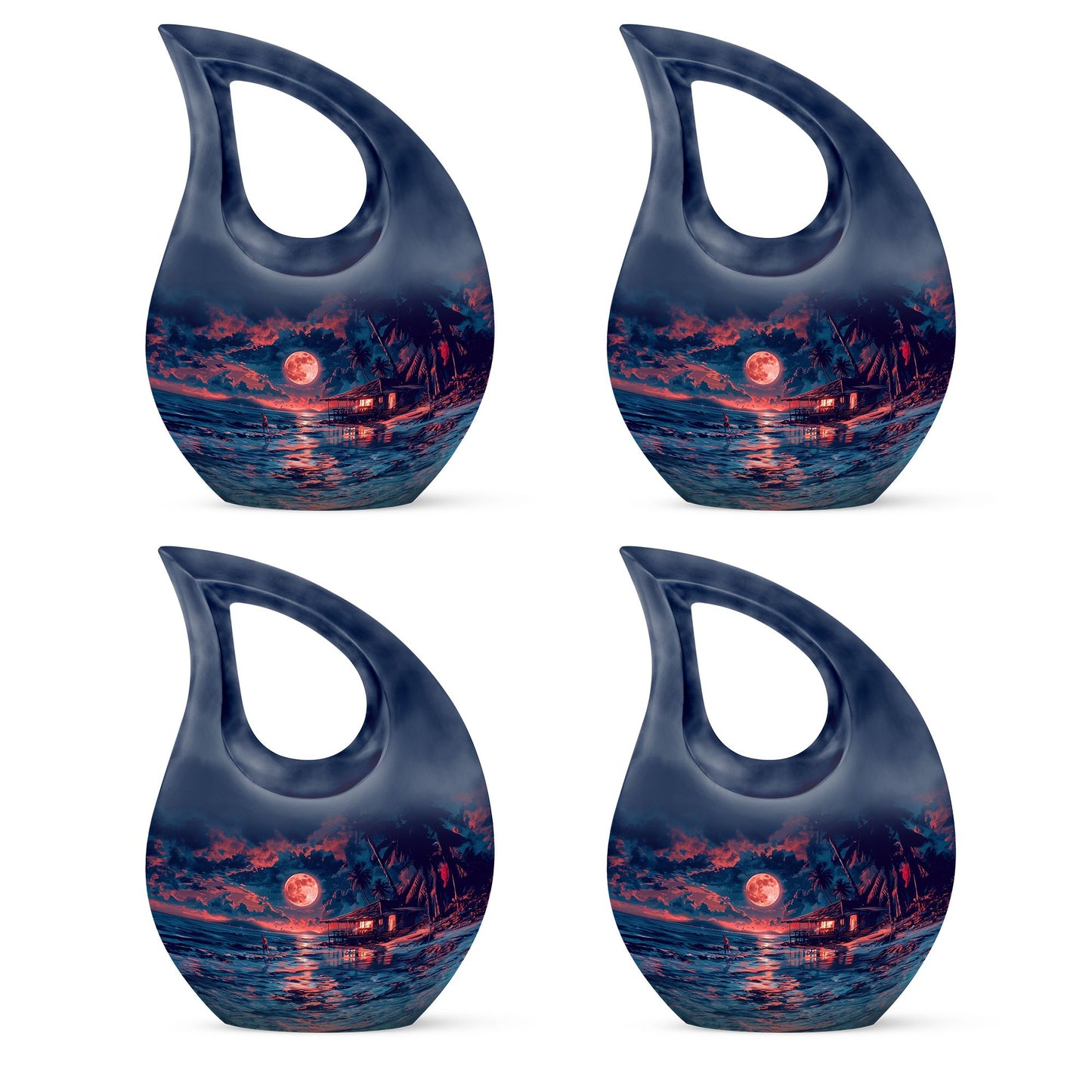 Night Beach Theme 3 Inch Keepsake Pack of 4
