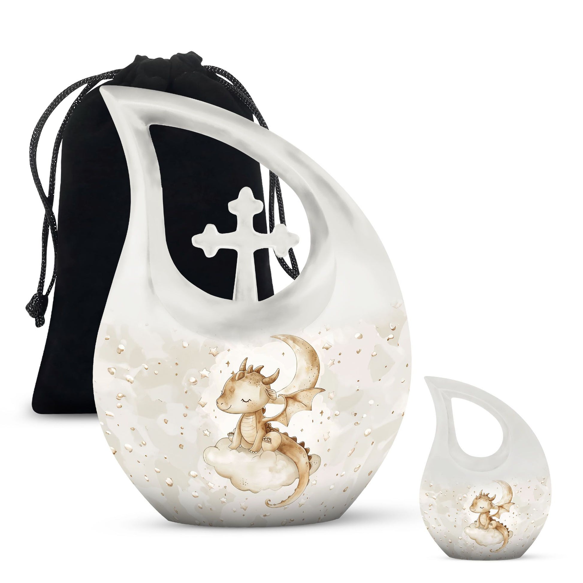Dragons Theme Large Urn With 1 Keepsake Urn