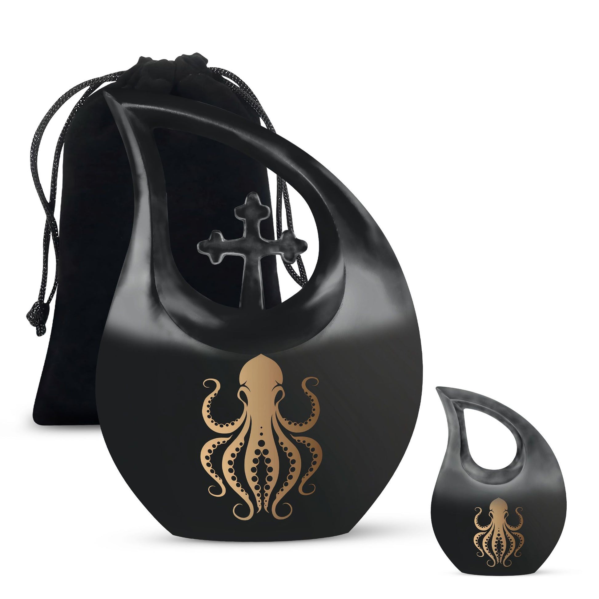 Octopus Theme Large Urn With 1 Keepsake Urn
