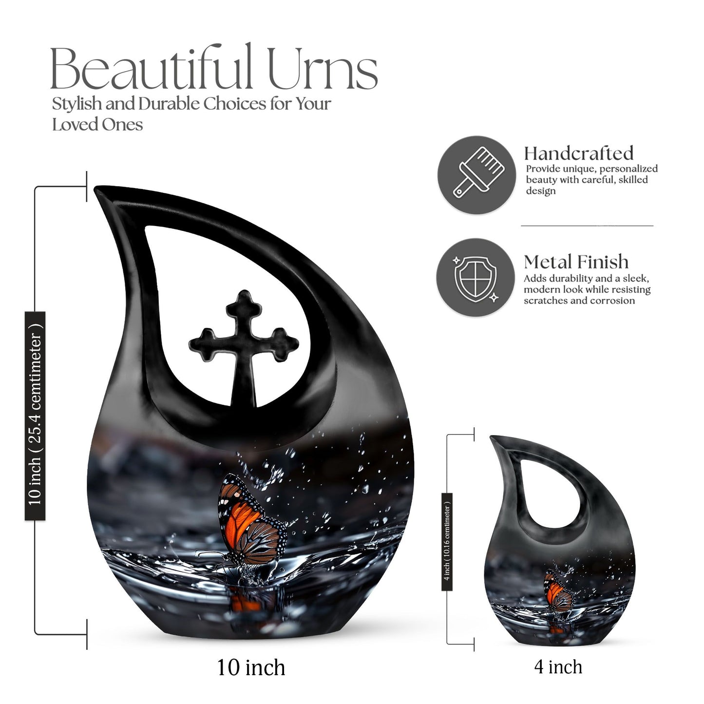 10-inch Butterfly Urn