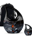 Butterfly Theme Large Urn With 1 Keepsake Urn
