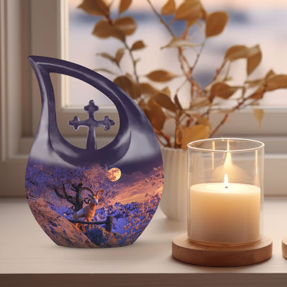 Goat-themed urn for ashes