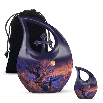 Goat Theme Large Urn With 1 Keepsake Urn