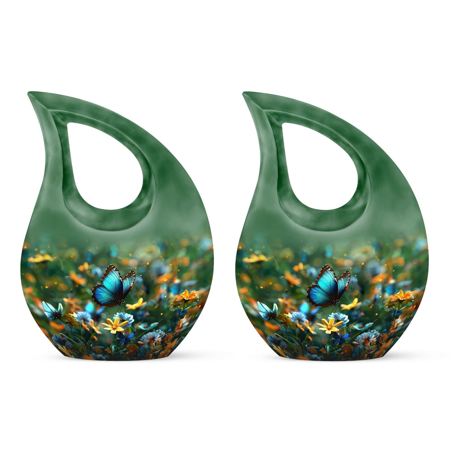 10-inch Butterfly themed Cross Drop urn