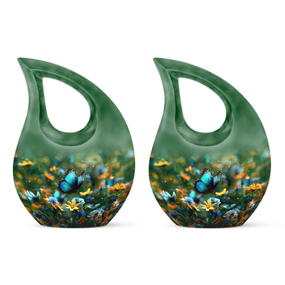 10-inch Butterfly themed Cross Drop urn