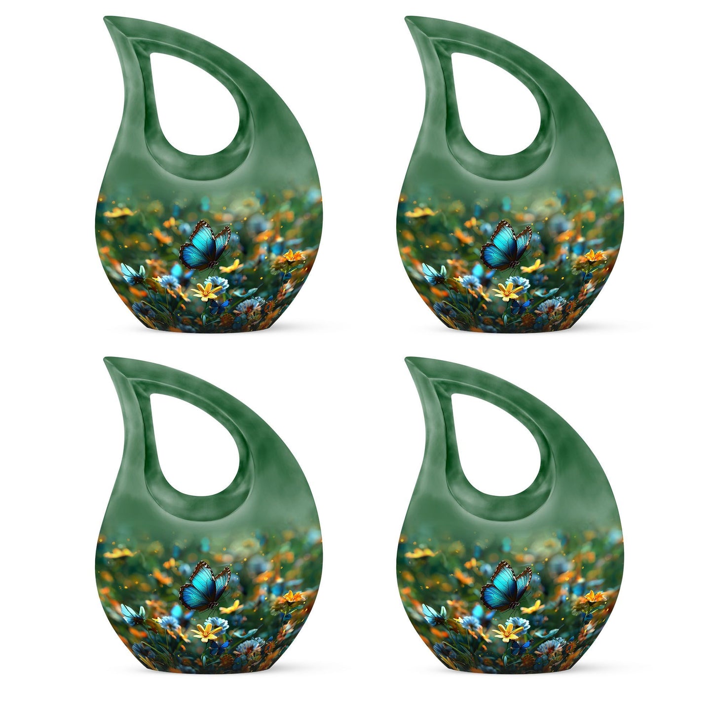 10-inch Butterfly themed Cross Drop urn