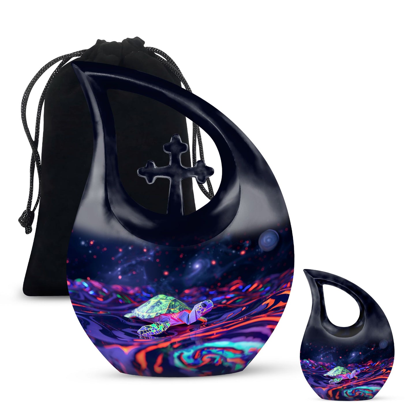 Turtle Theme Large Urn With 1 Keepsake Urn