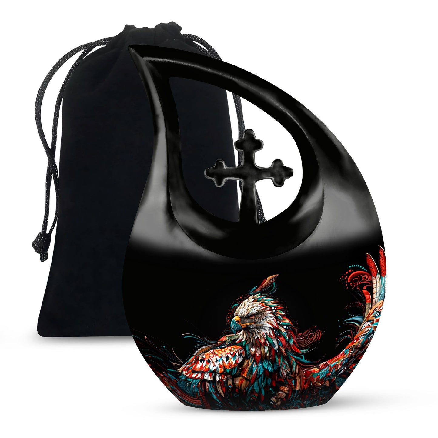 Eagle Urn with Cross Drop design