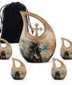 Tribe Man Theme Large Urn With 4 Keepsake Urn