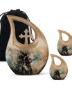 Tribe Man Theme Large Urn With 2 Keepsake Urn