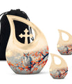 Owl Theme Large Urn With 2 Keepsake Urn