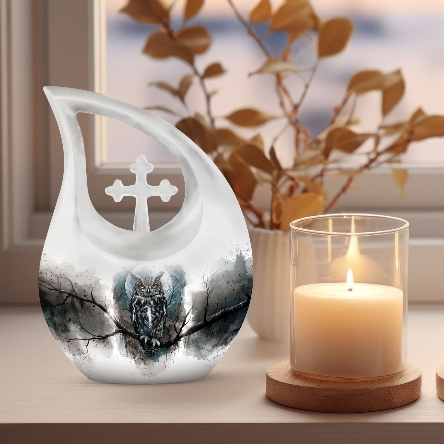 Large Owl Urn 
