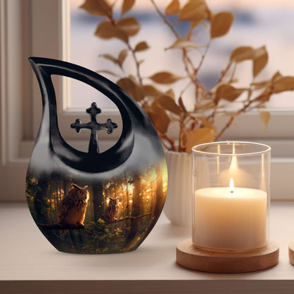 Owl Themed 10-Inch Urn for Ashes