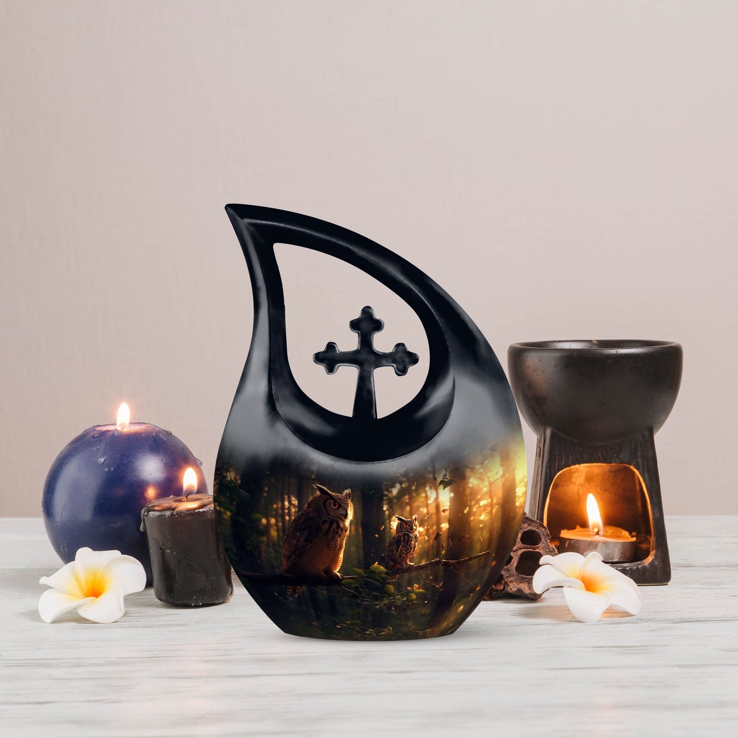 Owl Themed 10-Inch Urn for Ashes