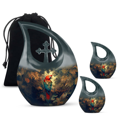 Macaw Parrot Cross Drop Design Urn