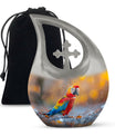 Macaw Parrot Theme Large Urn 10 Inch