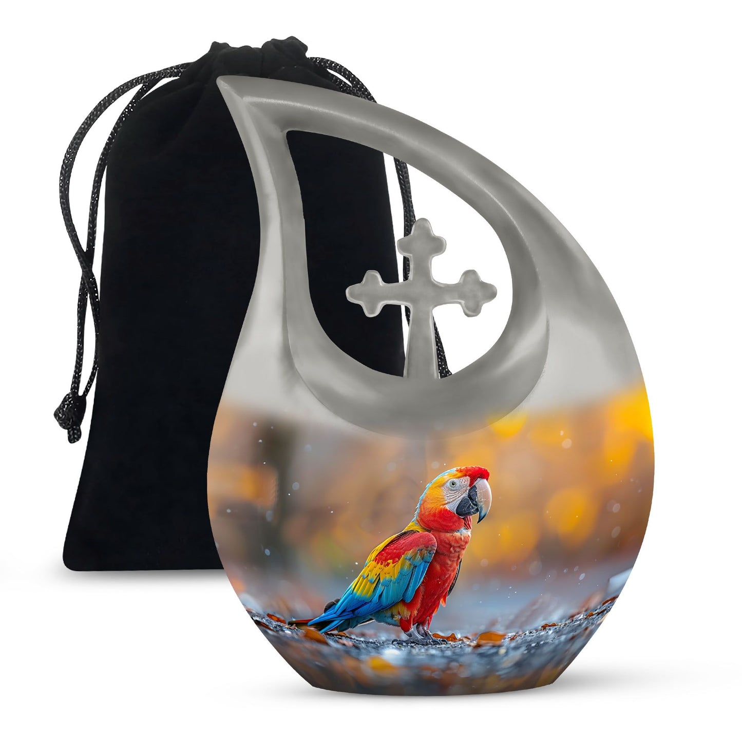 Macaw Parrot Theme Large Urn 10 Inch