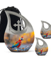 Macaw Parrot Theme Large Urn With 2 Keepsake Urn