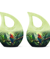 10-inch Macaw Parrot Urn with Cross Drop design, ideal for adult companion memorial urns