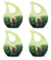 10-inch Macaw Parrot Urn with Cross Drop design, ideal for adult companion memorial urns