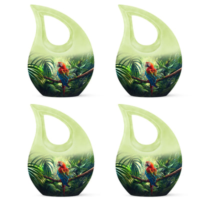 10-inch Macaw Parrot Urn with Cross Drop design, ideal for adult companion memorial urns