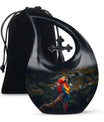 Macaw Parrot themed 10-inch Cross Drop Large Urn for adult cremation, personalized engraving