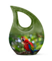 Macaw Parrot-themed urn, Large 10-inch Aluminium