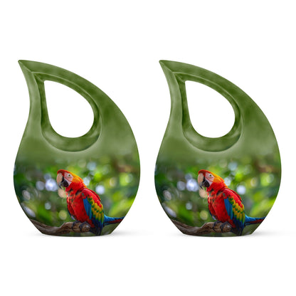 Macaw Parrot-themed urn, Large 10-inch Aluminium