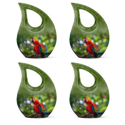 Macaw Parrot-themed urn, Large 10-inch Aluminium