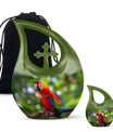 Macaw Parrot-themed urn, Large 10-inch Aluminium