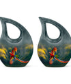 10-inch Macaw Parrot Urn with Cross Drop Design